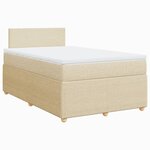 vidaXL Sommier à lattes de lit avec matelas Crème 120x200 cm Tissu