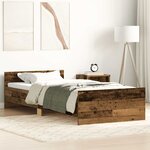 vidaXL Cadre de lit sans matelas vieux bois 90x190 cm bois ingénierie