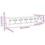 vidaXL Meuble TV rose 202x39x43 5 cm acier laminé à froid
