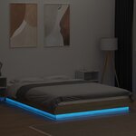 vidaXL Cadre de lit avec lumières LED sans matelas 135x190 cm