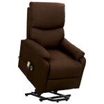 vidaXL Fauteuil de massage Marron foncé Tissu