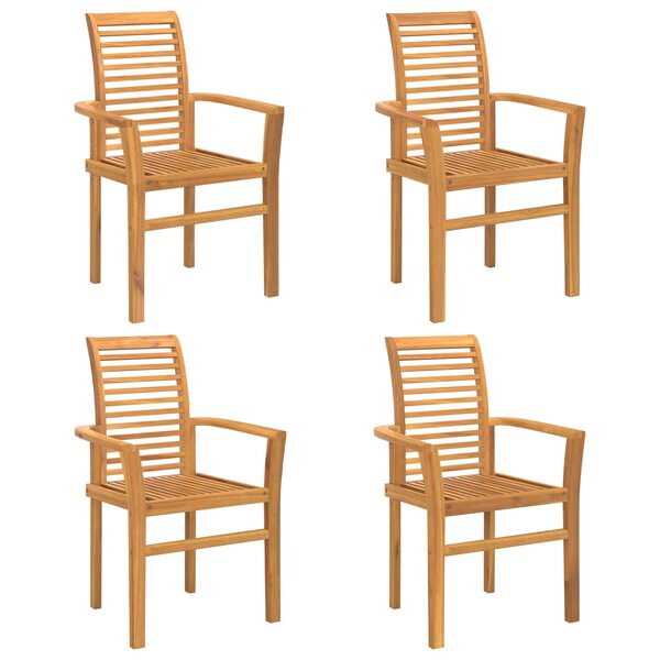 vidaXL Chaise de salle à manger 4 pc Bois de teck massif Marron