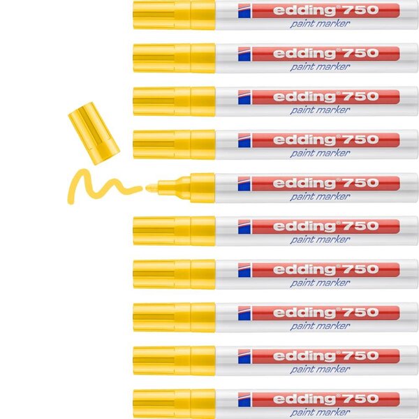 Marqueur Peinture 750 Jaune Pointe Ronde 2-4 mm x 10 EDDING