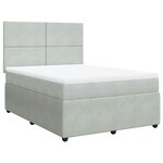 vidaXL Sommier à lattes de lit et matelas Gris clair 140x200cm Velours