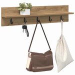 vidaXL Porte-manteau mural chêne artisanal 80 x 10.5 x 18 cm