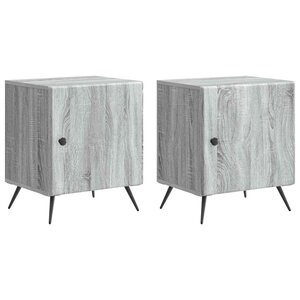vidaXL Cabinet de chevet 2 Pièces Sonoma gris 43 x 34 5 x 50 cm