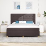 vidaXL Lit box spring avec matelas et LED Marron Foncé 180x200 cm Tissu