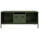 vidaXL Table basse vert olive 101 5x50x43 5 cm acier laminé à froid