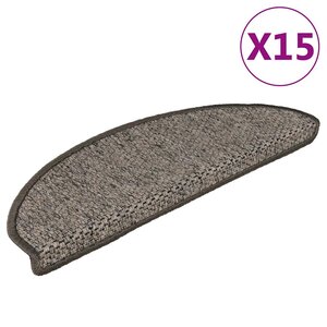 vidaXL Tapis d'escalier autocollants aspect sisal 15 Pièces 65x21x4 cm