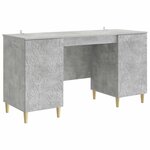vidaXL Bureau Gris béton Bois d'ingénierie 142 5 x 50 x 75 cm