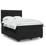 vidaXL Sommier à lattes de lit avec matelas Noir 140x190 cm Velours