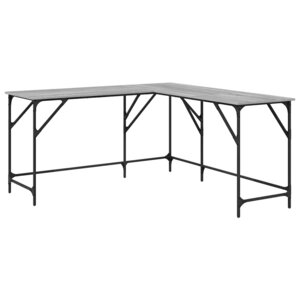 vidaXL Bureau sonoma gris 149x149x75 cm bois d'ingénierie