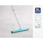 Balai raclette sol 45 cm double lèvre en caoutchouc  manche téléscopique 80-137 cm