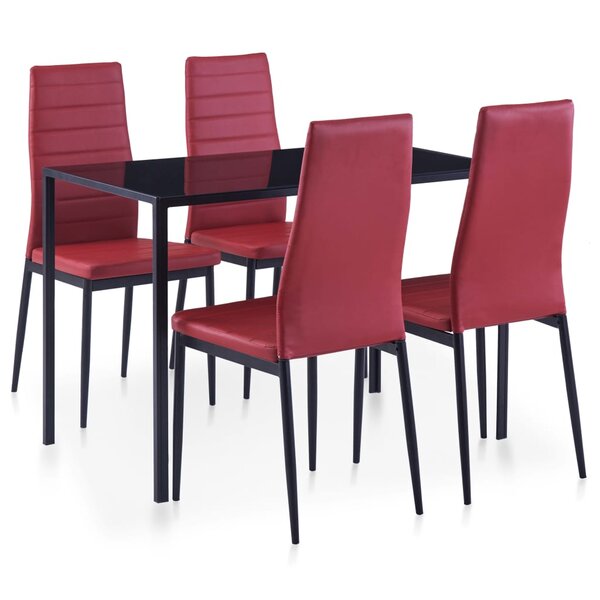 vidaXL Mobilier de salle à manger 5 Pièces Rouge bordeaux