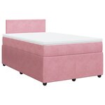 vidaXL Sommier à lattes de lit avec matelas Rose 120x200 cm Velours