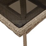 vidaXL Ensemble à manger de jardin et coussins 5 Pièces beige rotin verre