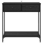 vidaXL Table console Chêne noir 75 x 34 5 x 75 cm Bois d'ingénierie