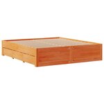 vidaXL Lit bibliothèque sans matelas cire marron 180x200 cm pin massif