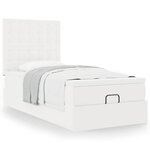 VidaXL Lit ottoman avec matelas blanc 90x200 cm similicuir