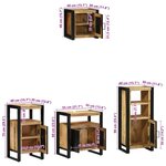 vidaXL Ensemble de mobilier de salle de bain avec étagère 4 Pièces