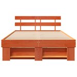 vidaXL Cadre de lit Marron cire 120 x 190 cm Bois massif en pin