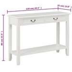 vidaXL Table console Blanc 110x35x80 cm Bois