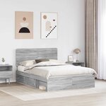 vidaXL Cadre de lit Gris Sonoma 150 x 200 cm Pin massif