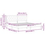vidaXL Cadre de lit avec tête de lit Gris foncé 200 x 200 cm Velours