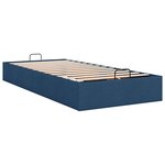 vidaXL Cadre de lit ottoman sans matelas bleu 100x200 cm tissu