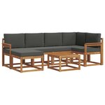 vidaXL Ensemble de canapés d'extérieur 7 pc Naturel et Anthracite