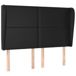 vidaXL Tête de lit avec oreilles Noir 147x23x118/128 cm Similicuir