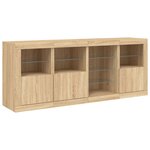 vidaXL Buffet avec lumières LED chêne sonoma 164x37x67 cm