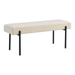 Banc en polyester pierre avec pieds noirs 100 x 36 x 42 5 cm