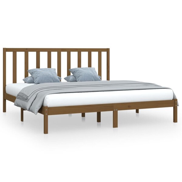 vidaXL Cadre de lit Marron miel Bois de pin massif 200x200 cm