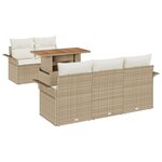 Ensemble de Canapés de Jardin 6 Pièces avec Coussins Beige Rattan vidaXL