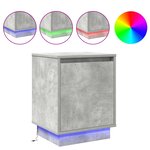 vidaXL Tables de chevet avec lumières LED 2 Pièces Gris béton 39x34 5x50 cm
