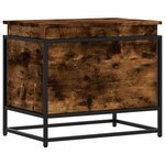 vidaXL Boîte de rangement avec couvercle chêne fumé bois d'ingénierie