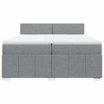 vidaXL Sommier à lattes de lit avec matelas Gris clair 200x200cm Tissu