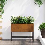 vidaXL Bac de jardin surélevé Rouillé 60 x 26 x 45 cm