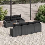 vidaXL Ensemble de canapé de jardin 8 Pièces Noir