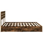 vidaXL Lit de Rangement Chêne fumé 180 x 200 cm Bois d'ingénierie