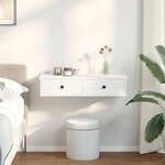 vidaXL Étagère murale avec tiroirs blanc 80x34x17 cm bois d'ingénierie