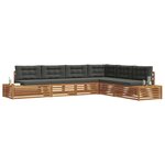 vidaXL Ensemble de canapés d'extérieur 6 Pièce Naturel et Anthracite