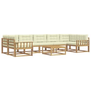 vidaXL Ensemble de canapés d'extérieur 6 Pièces Blanc et crème