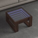 vidaXL Table basse avec LED infini chêne marron 50x53x30 cm