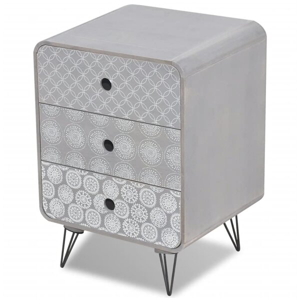 vidaXL Armoire latérale avec 3 tiroirs Gris