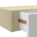 vidaXL Étagère à tiroir murale chêne et blanc 40x23 5x10 cm MDF
