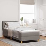 vidaXL Lit à Ressorts avec matelas Taupe 80 x 200 cm tissu