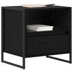 vidaXL Table de chevet avec tiroir 2 Pièces Chêne noir 50 x 39 5 x 50 cm