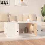 vidaXL Table basse Blanc 100x50x41 cm Bois massif de pin
